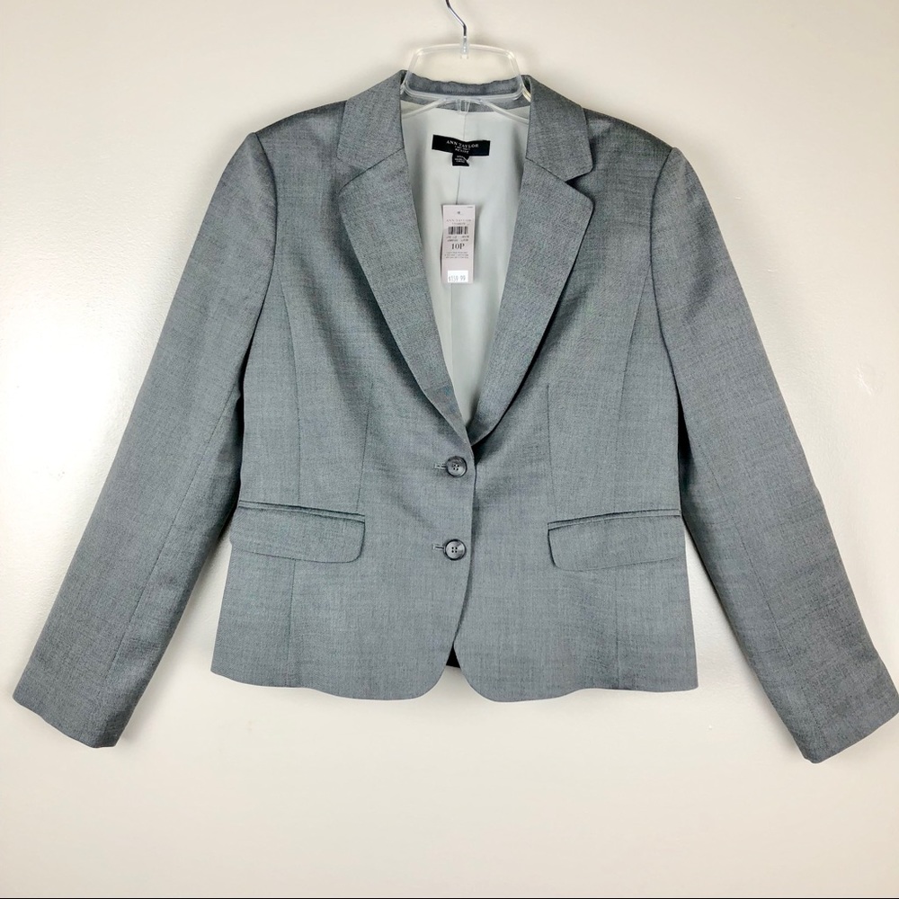 Ann Taylor {new} Suit Blazer Gray Size 10 Petite